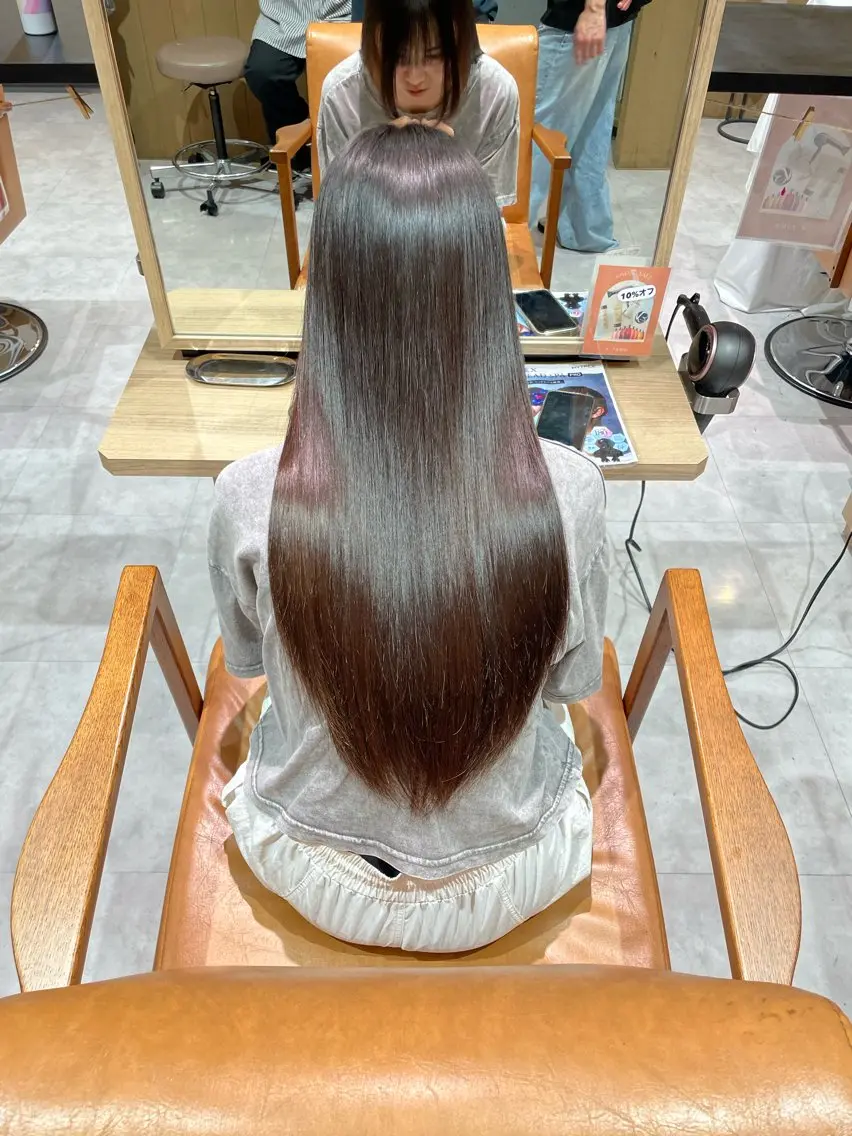 ロング カット 岡大前ハッシュカット ×髪質改善/松島大己のヘアスタイル