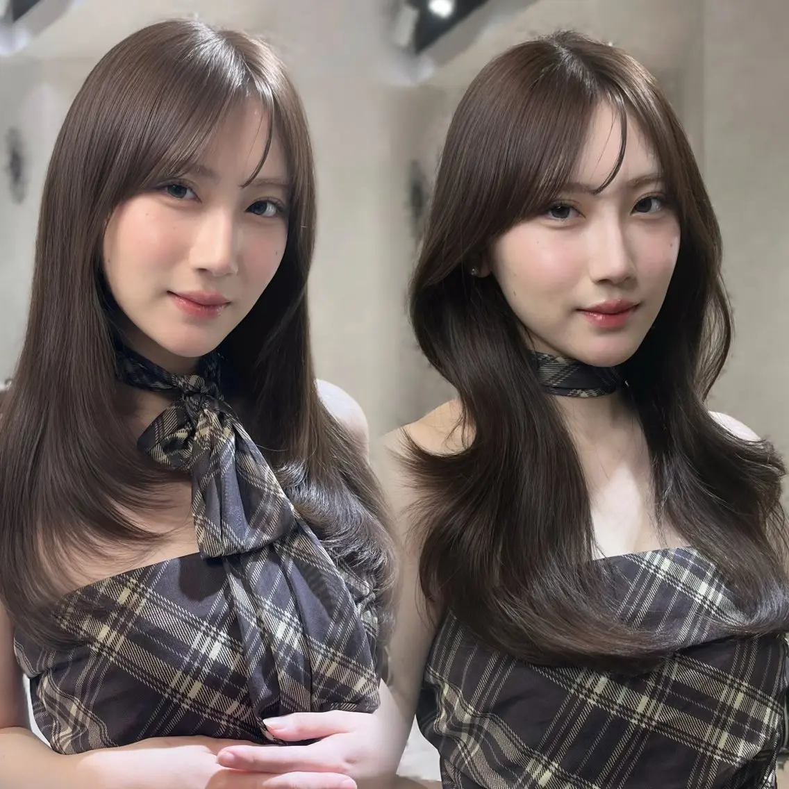【🤍艶感溢れる🤍】韓国風カット+ケアカラー+髪質改善4step Aujuaトリートメント🧴‧º·˚の写真