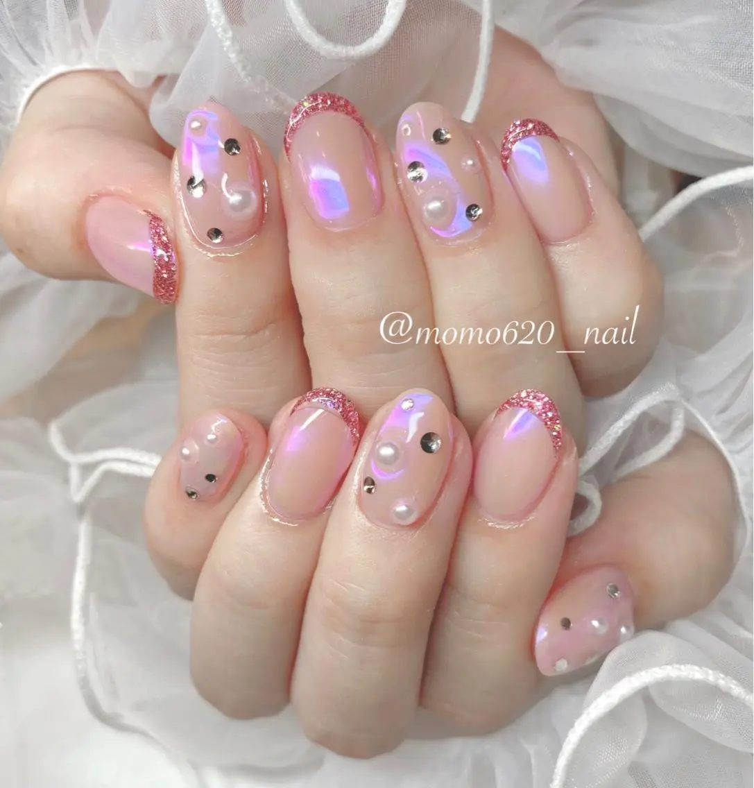 ネイル ピンク momoka🤍 四ツ橋のネイルデザイン
