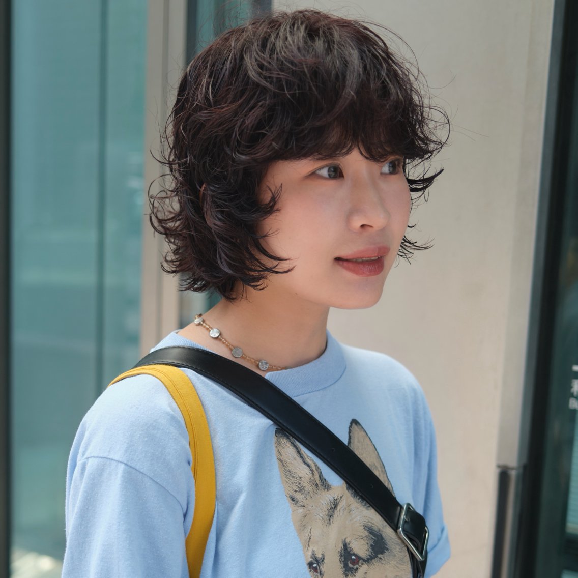 ショート パーマ ボブ レイヤーカット ショートヘア ウルフカット カット パーマ トリートメント 東山 涼嘉のヘアスタイル