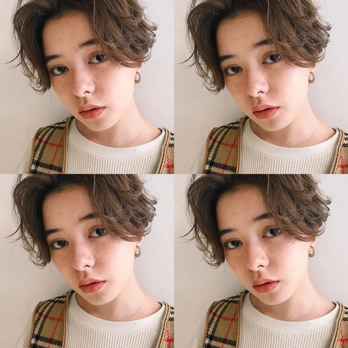 ショート カラー パーマ ヘアアレンジ ハンサムショート ショートヘア 小顔カット カット ヘアセット 松田 亮葉のヘアスタイル