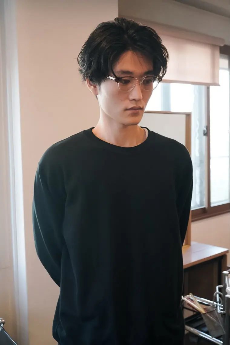 ミディアム メンズ 千葉 慎也のヘアスタイル