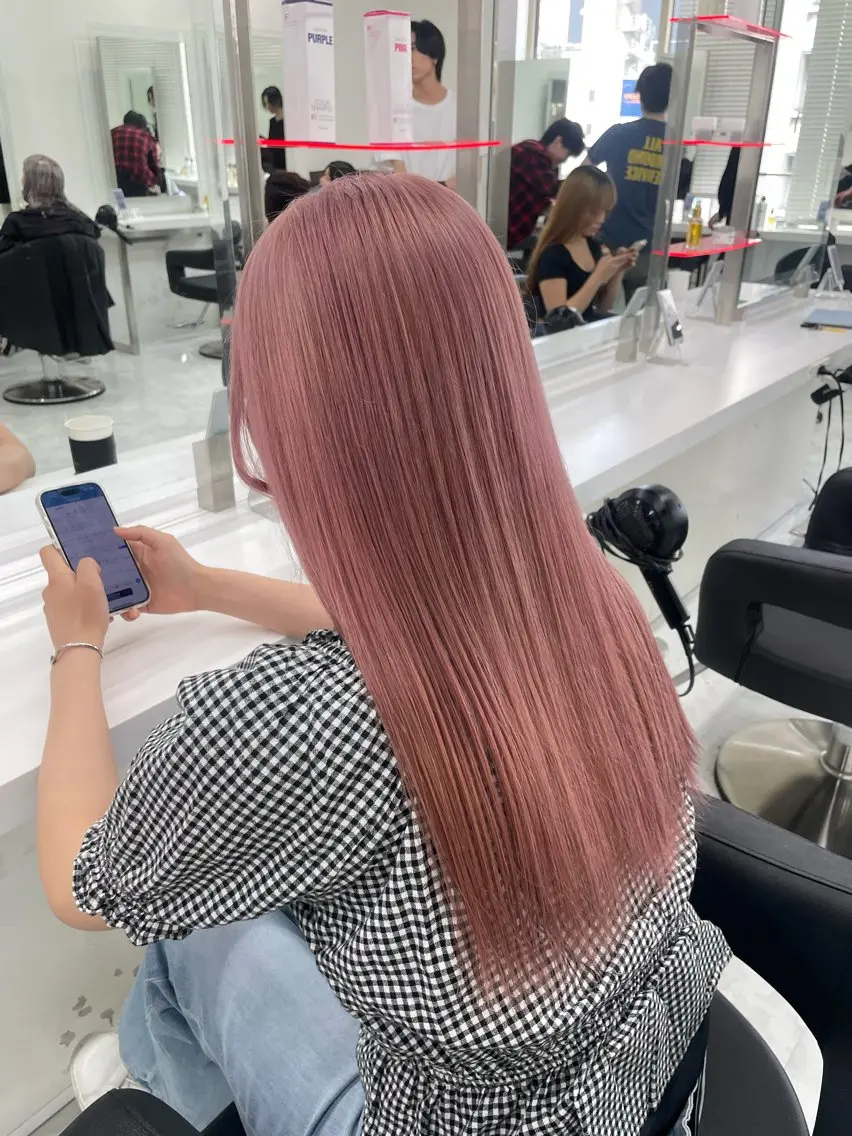 ロング カラー ヘアカラー トリートメント 大人っぽ韓国🤍ブリ ーチ/mitsukiのヘアスタイル