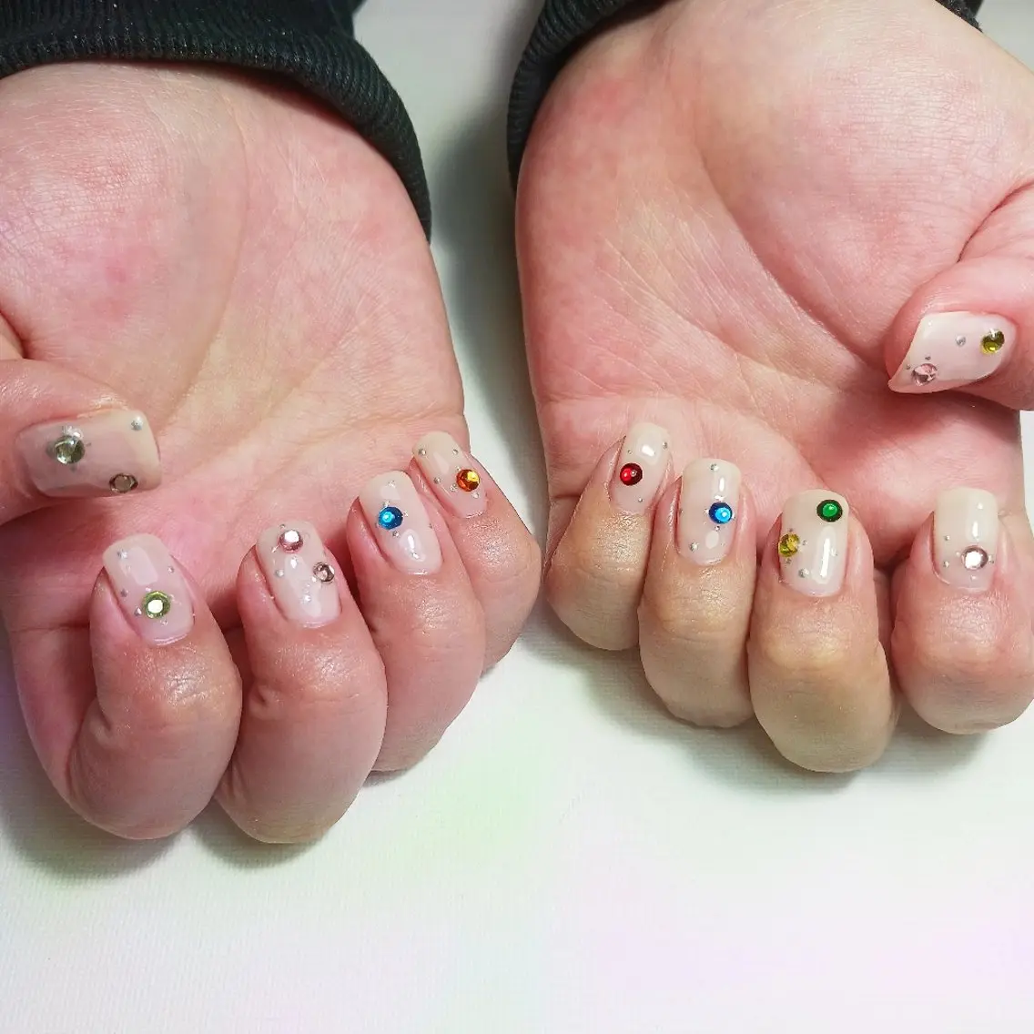 ネイル ジェルネイル 持ち込み ストーンネイル 冬ネイル クリスマス ハンドネイル owlnail /持込みデザイン専門のネイルデザイン