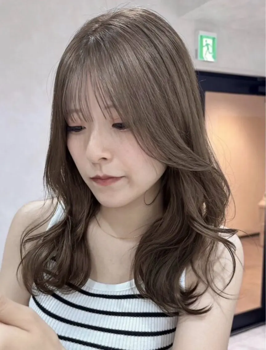 セミロング カラー カット ヘアカラー トリートメント 🍒暖色/艶髪 カラー🍒 みはなのヘアスタイル