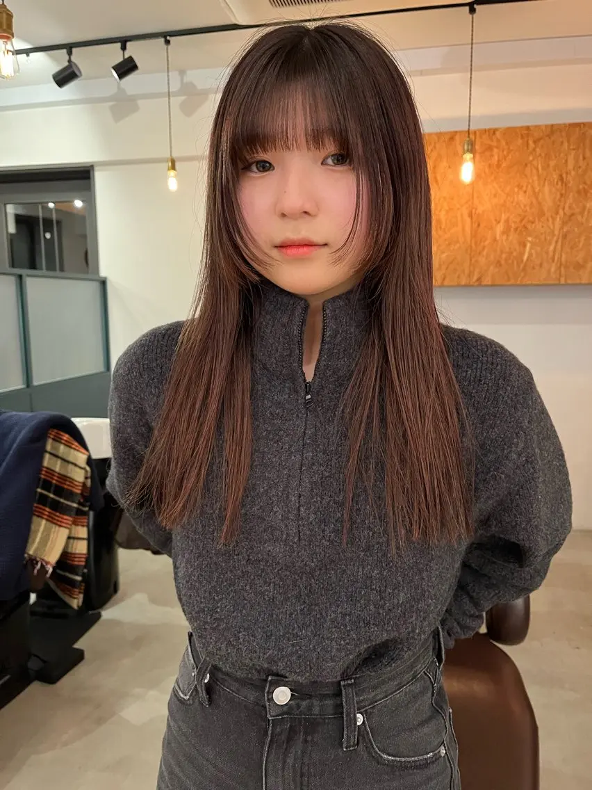 ロング レイヤーカット ロング 暖色/パーマ 🌼クニトウメイのヘアスタイル