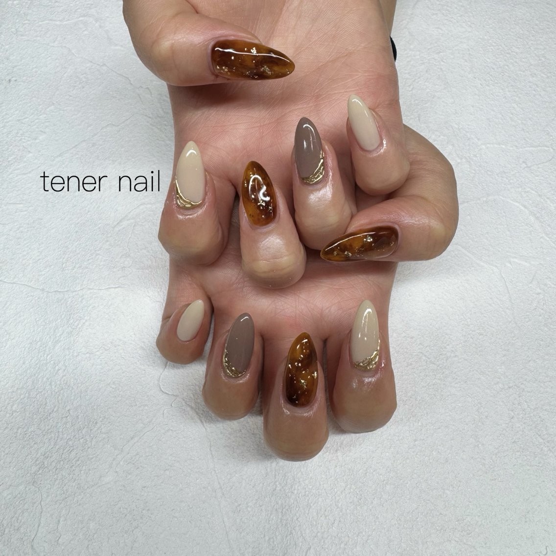 ネイル べっ甲ネイル ハンドネイル テネルネイル tener nailのネイルデザイン