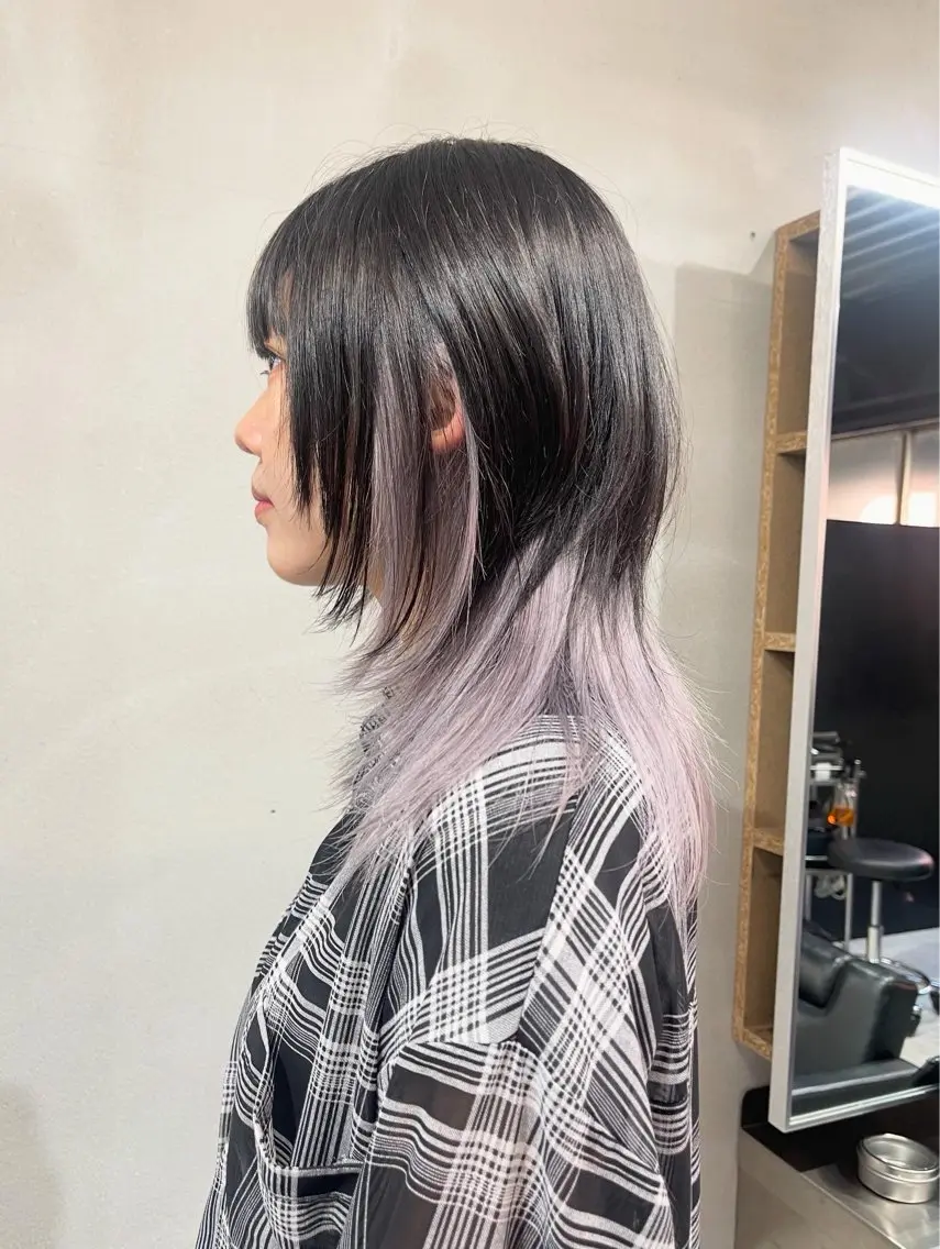セミロング レイヤーカット ウルフカット ウルフレイヤー カット ヘアカラー 柏 ウルフ/レイヤー 田中佐和🐺のヘアスタイル