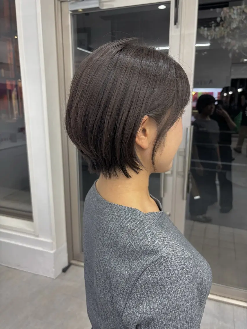 ショート ショートボブ ボブ ショートヘア カット トリートメント 新村 華奈絵のヘアスタイル