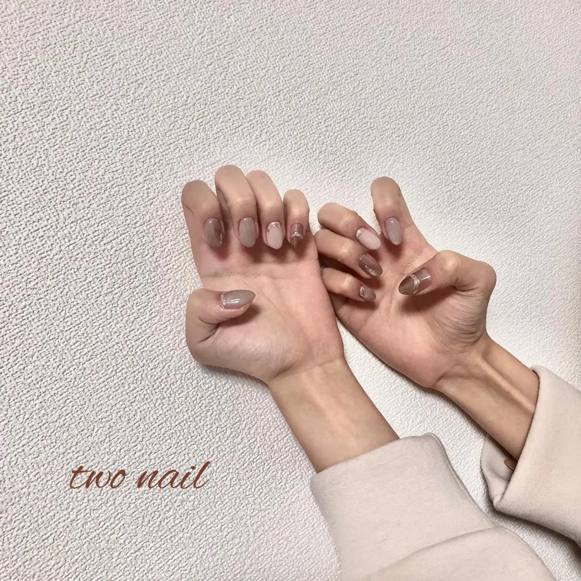 ネイル アートネイル フットネイル ハート ニュアンスネイル two nailのネイルデザイン