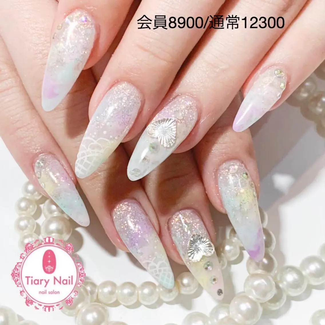 ネイル ハンドネイル 💗🪽Tiary Nail🪽💗のネイルデザイン