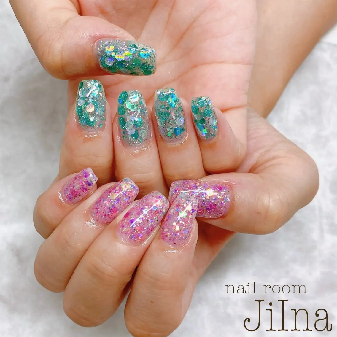 ネイル ラメ(グリッター) JiIna nailのネイルデザイン