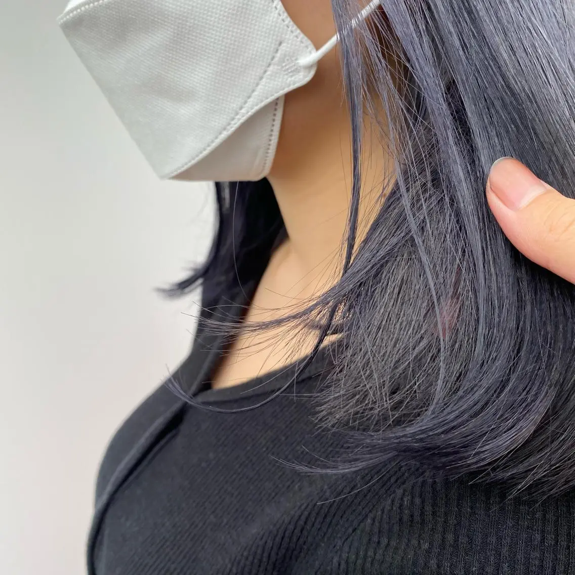 ロング カラー 黒髪 ブルーカラー ブルーブラック ネイビーカラー カット ヘアカラー 🌷Asuka /レイヤーカット🌷のヘアスタイル