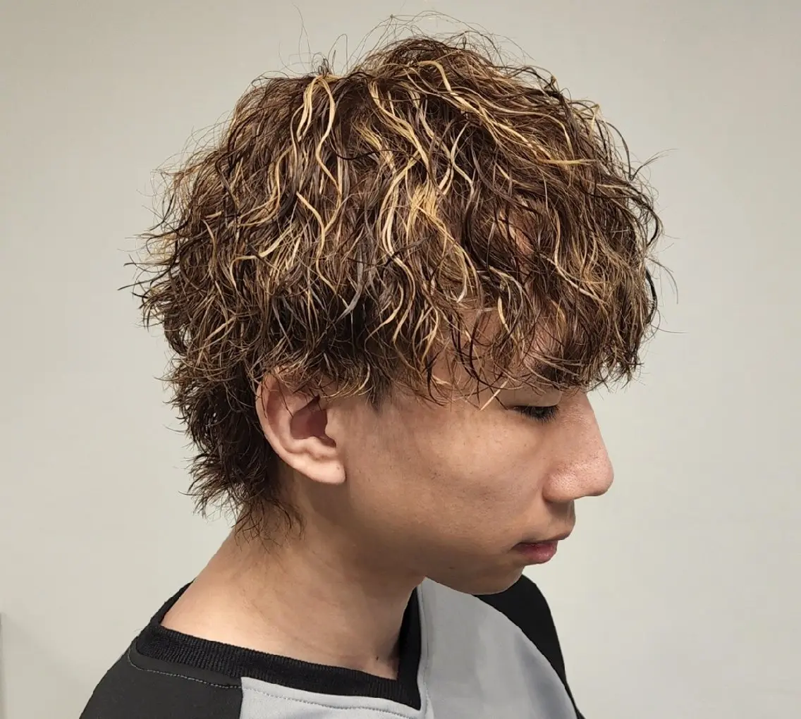 カラー メンズ パーマ ショート 【イケメン風パーマ】 SHOFYのヘアスタイル