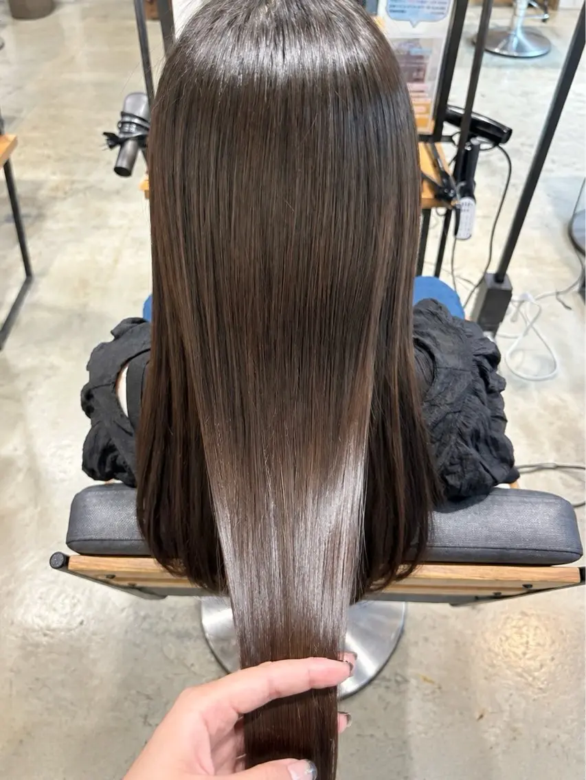 ロング 髪質改善 縮毛矯正 カット トリートメント 透明感カラー💎 似合わせ/小由葵のヘアスタイル