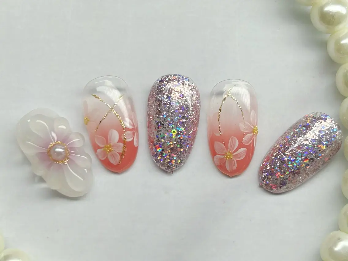 ネイル アートネイル 成人式 入学式 長さ出し フットネイル ハンドネイル Lino Nailのネイルデザイン