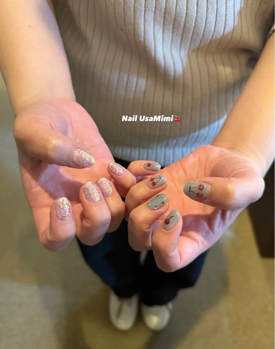 ネイル アートネイル ジェルネイル 氷ネイル・うるうるネイル 韓国ネイル マグネットネイル 本町ネイルNail UsaMimiのネイルデザイン