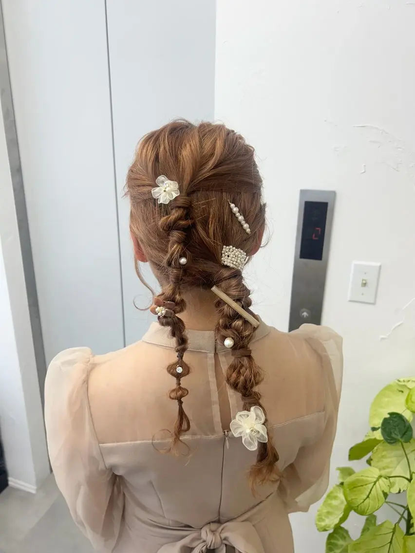 ヘアアレンジ 結婚式・ブライダル monaヘアアレンジ 🎀/お呼ばれのヘアスタイル