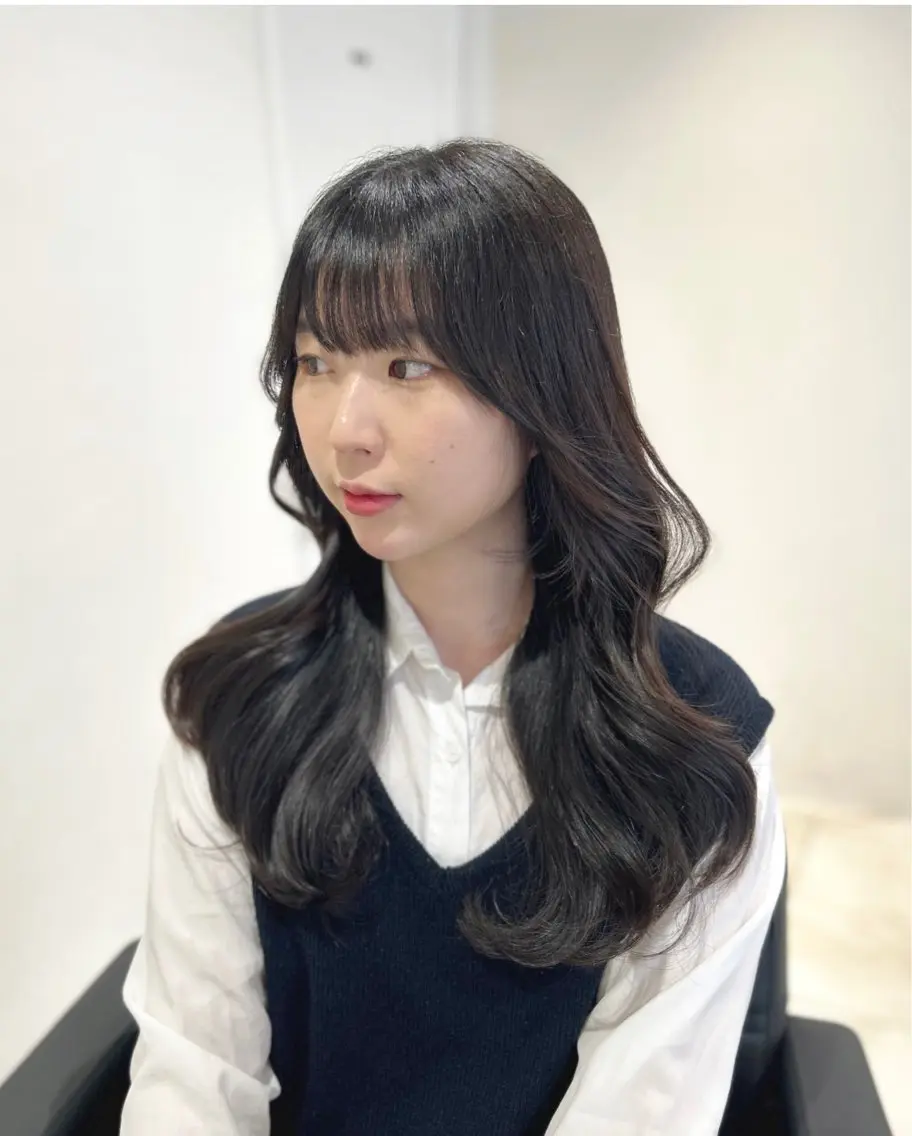ロング くびれヘア 韓国風ヘア レイヤーカット カット ヘアカラー トリートメント 韓国ヘア🕊村上 ののこ🕊のヘアスタイル