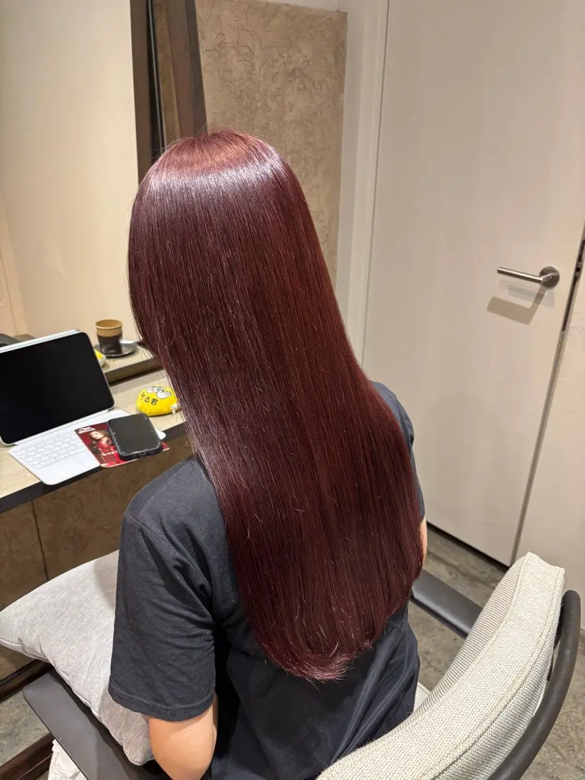 ロング カラー ブラウンカラー ピンクカラー ピンクブラウン ヘアカラー 小野 愛花のヘアスタイル