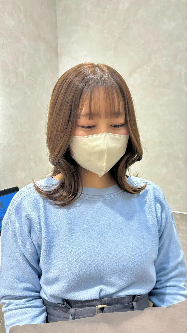 ミディアム カラー ショートボブ ミディアムレイヤー ベージュカラー ブリーチ ブラウンカラー カット ヘアカラー トリートメント Eleanor枚方店 店長　飛鳥　薫のヘアスタイル