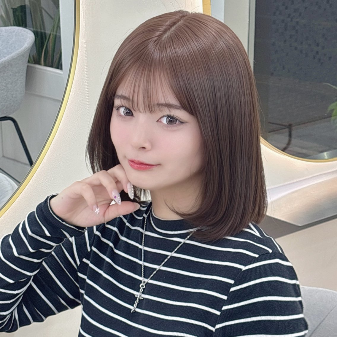 セミロング カラー ヘアカラー トリートメント 大宮ブリーチ特化 森山陽向ハイトーンのヘアスタイル