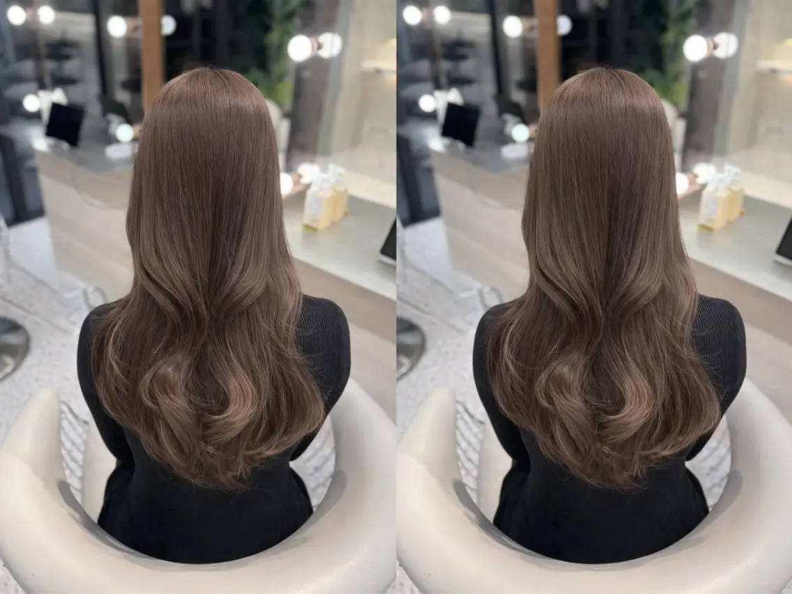 ロング カラー カット ヘアカラー yui🎀ブリーチな しダブルカラー／博多のヘアスタイル