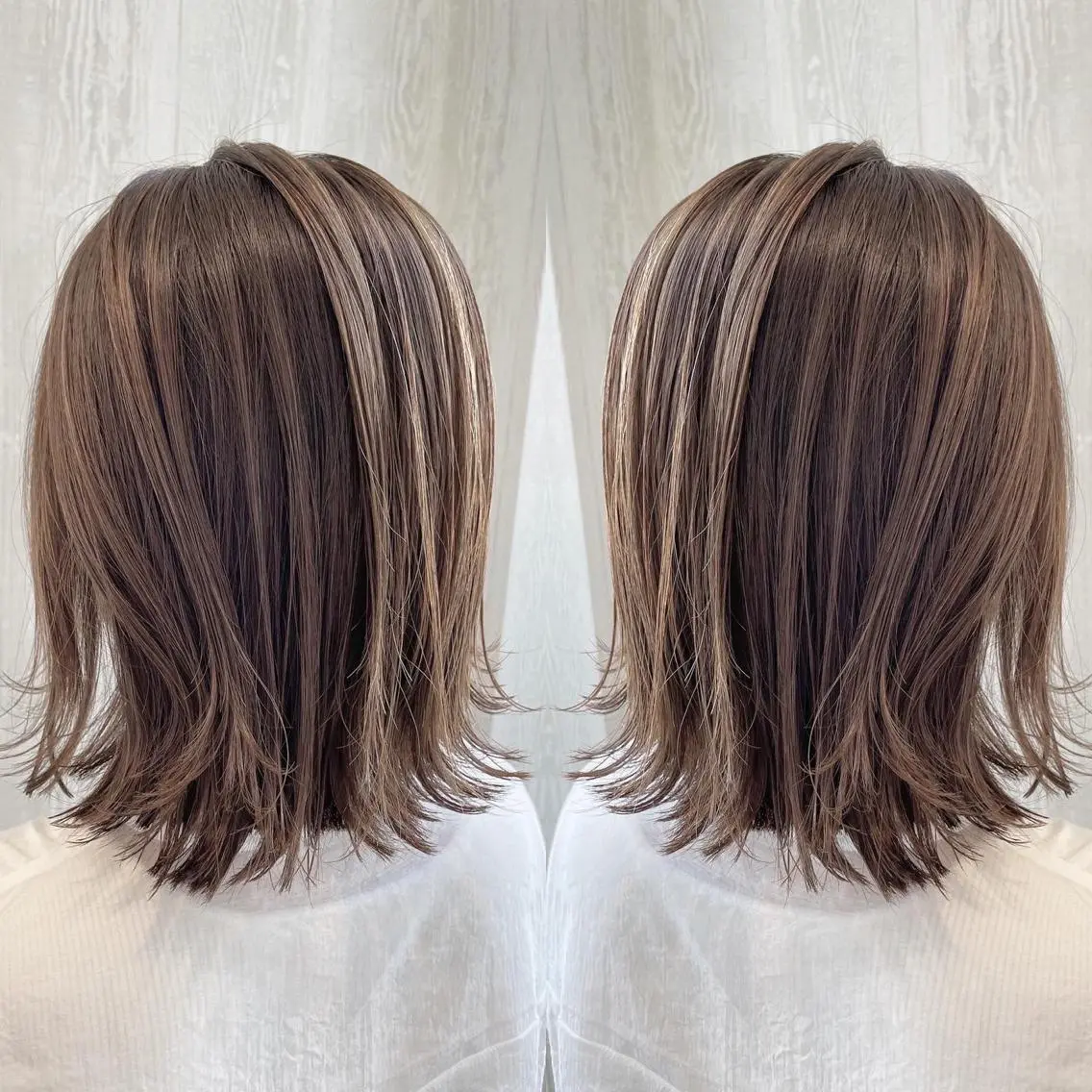 ミディアム カラー アッシュ ベージュカラー 外国人風カラー レイヤーカット ヘアカラー トリートメント 河合秀明/ショート /ボブ/レイヤーのヘアスタイル