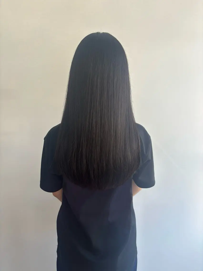 ロング カット 縮毛矯正 トリートメント よしなり あみのヘアスタイル