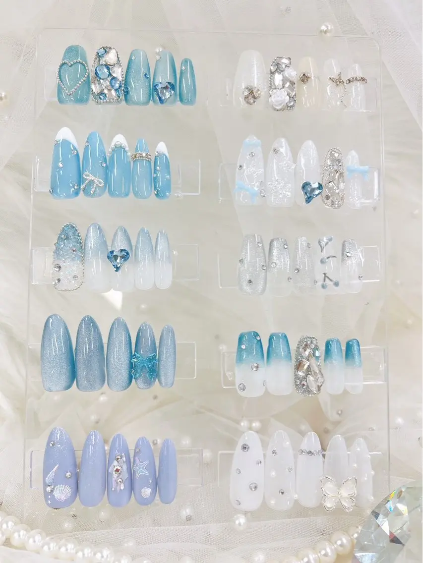 ネイル 長さ出し フレンチネイル ジェルネイル ガラスフレンチ マグネットネイル Queeens nailのネイルデザイン