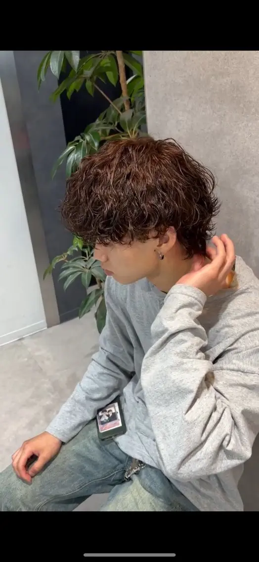 ショート カラー パーマ ヘアアレンジ メンズ キッズ 磯村 翔大のヘアスタイル