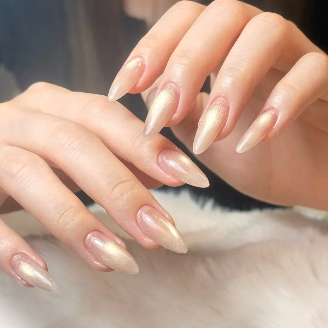 ネイル 桜ネイル 長さ出し フレンチネイル 韓国ネイル マグネットネイル Kiwami nailsalonのネイルデザイン