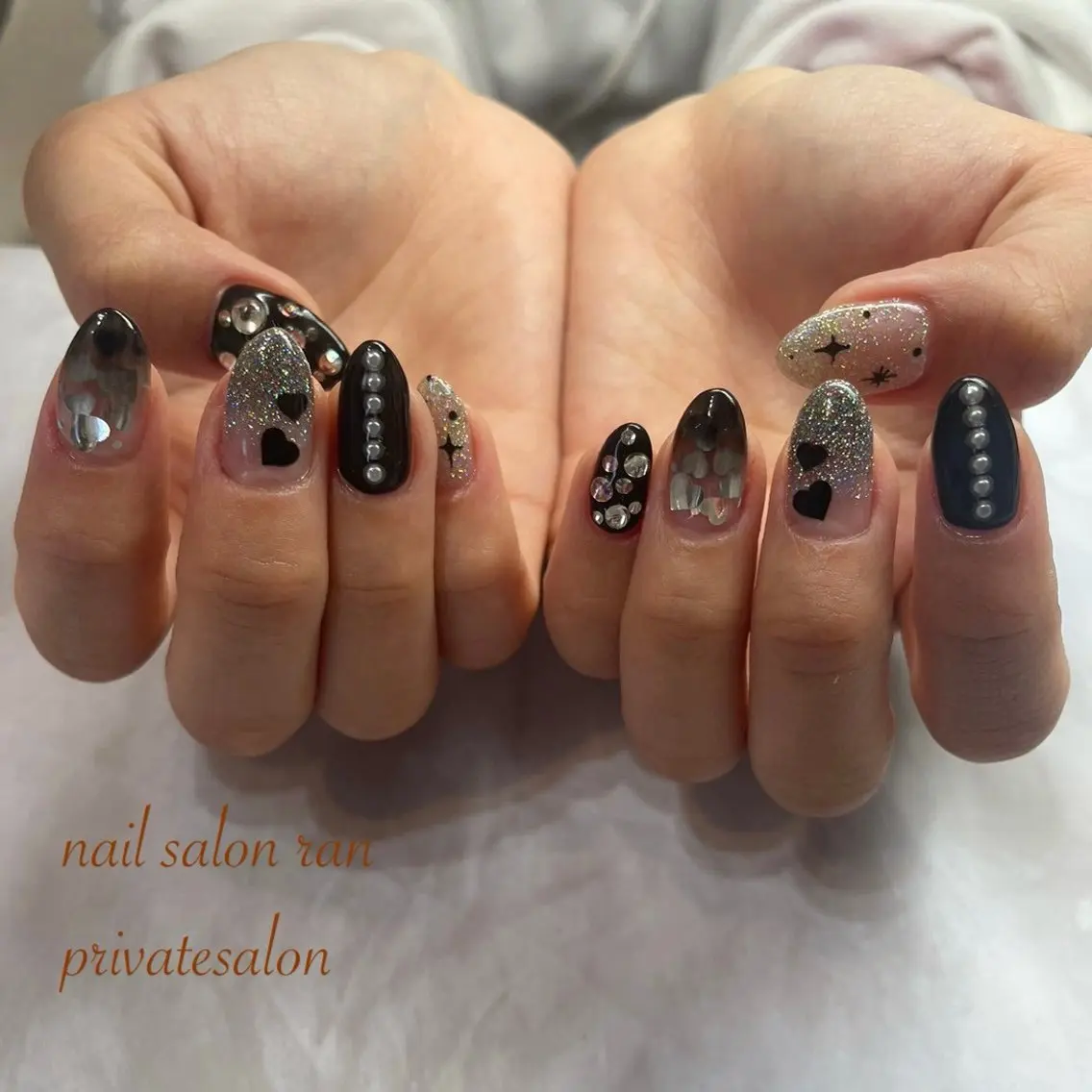 ネイル ハート ハンドネイル ハンドケア nailsalon ranのネイルデザイン