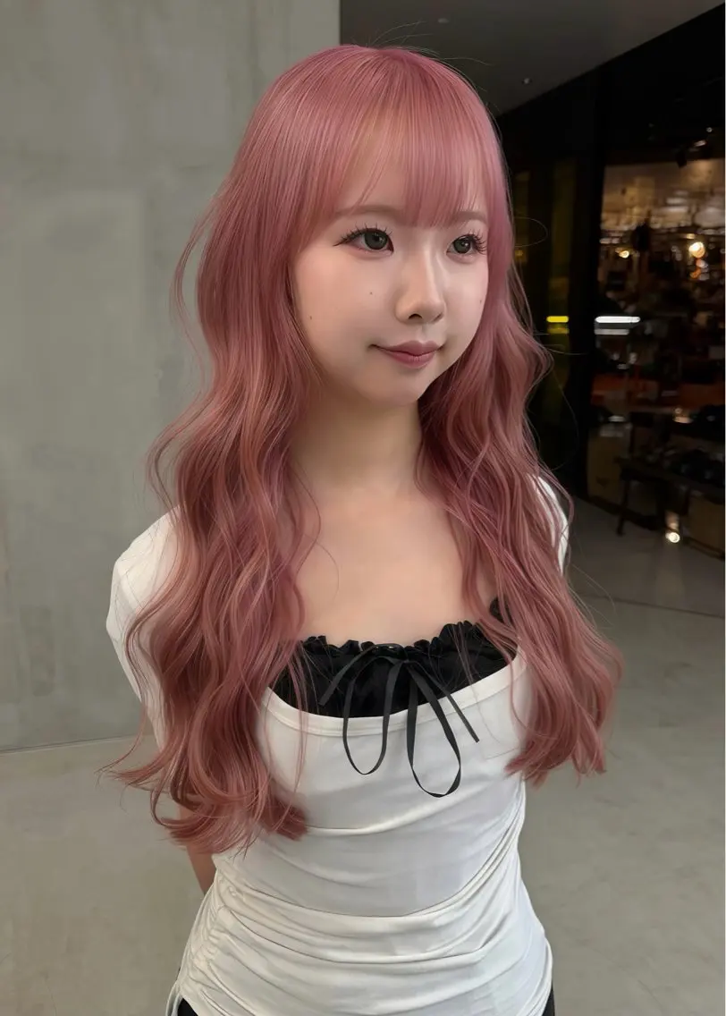 ロング ヘアカラー レイヤー/縮毛特化 渋谷 りむのヘアスタイル