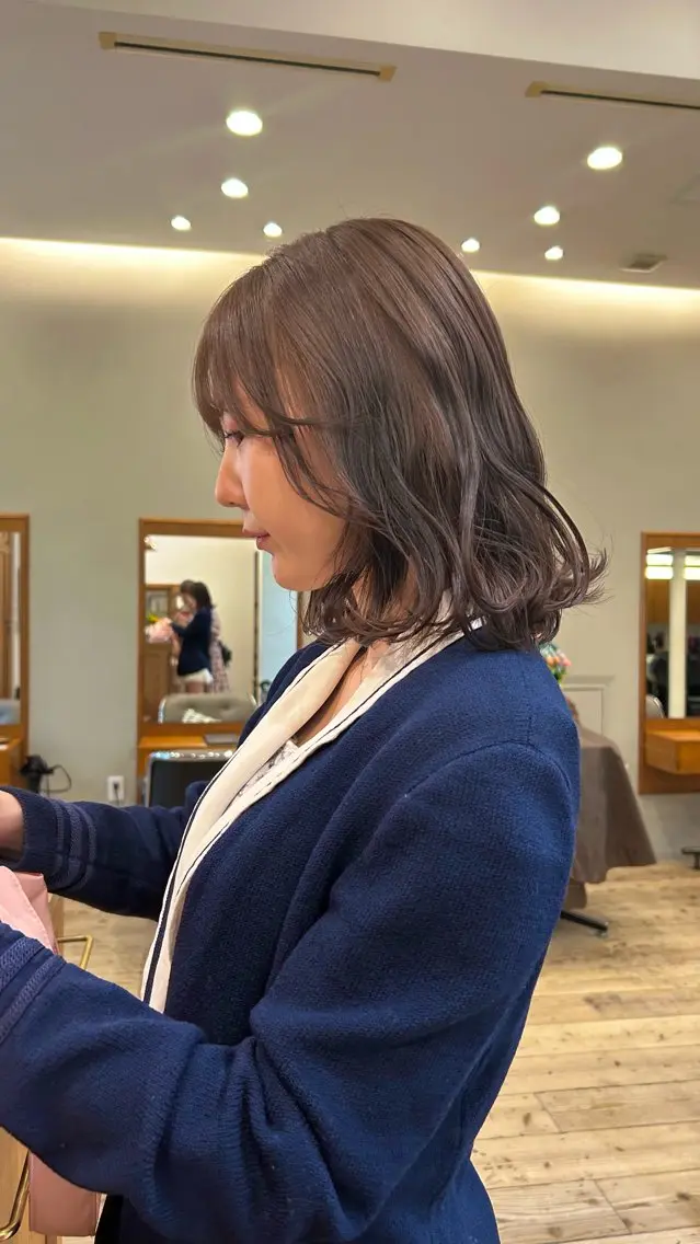 ミディアム カラー ラベンダーカラー カット ヘアカラー トリートメント 透明感カラー 🦙なりたりみのヘアスタイル