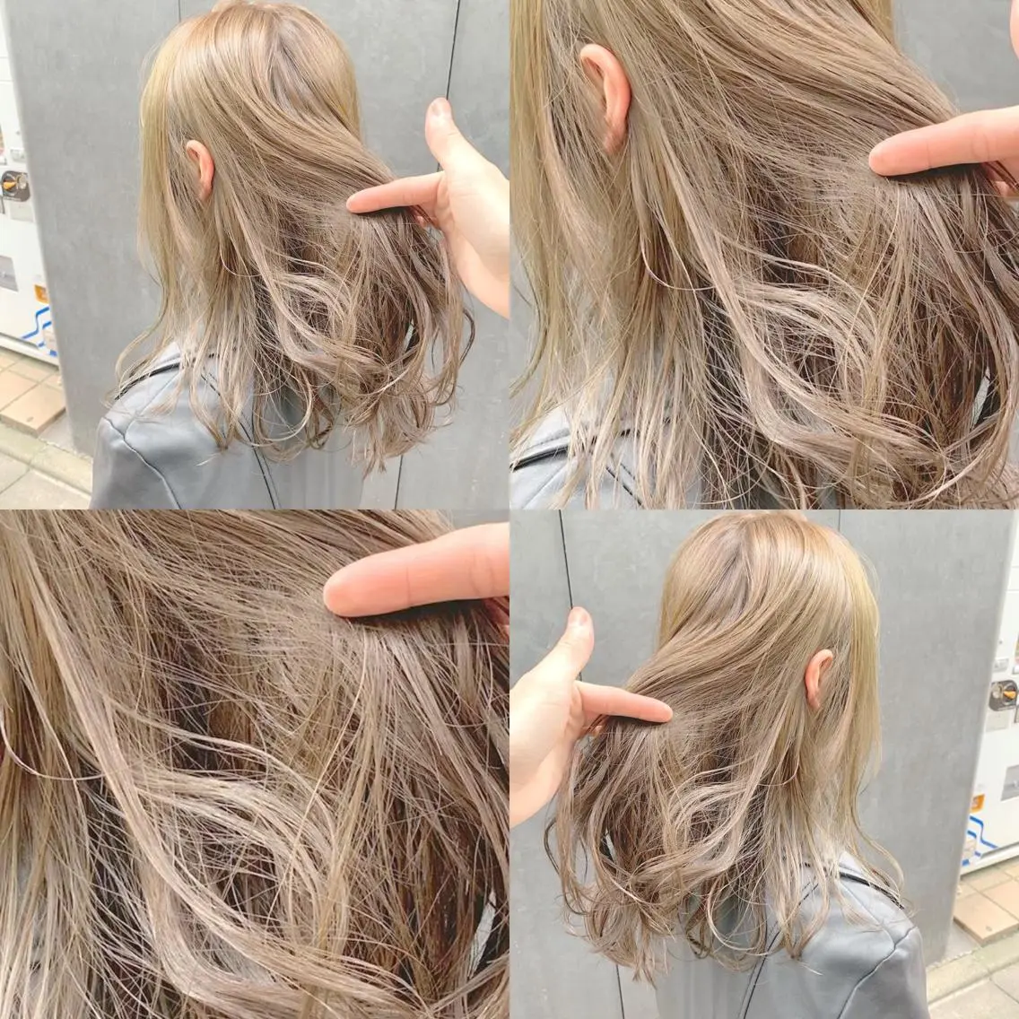 ロング カラー カット ヘアカラー ハイトーン×レイヤー カットTAKUMIのヘアスタイル