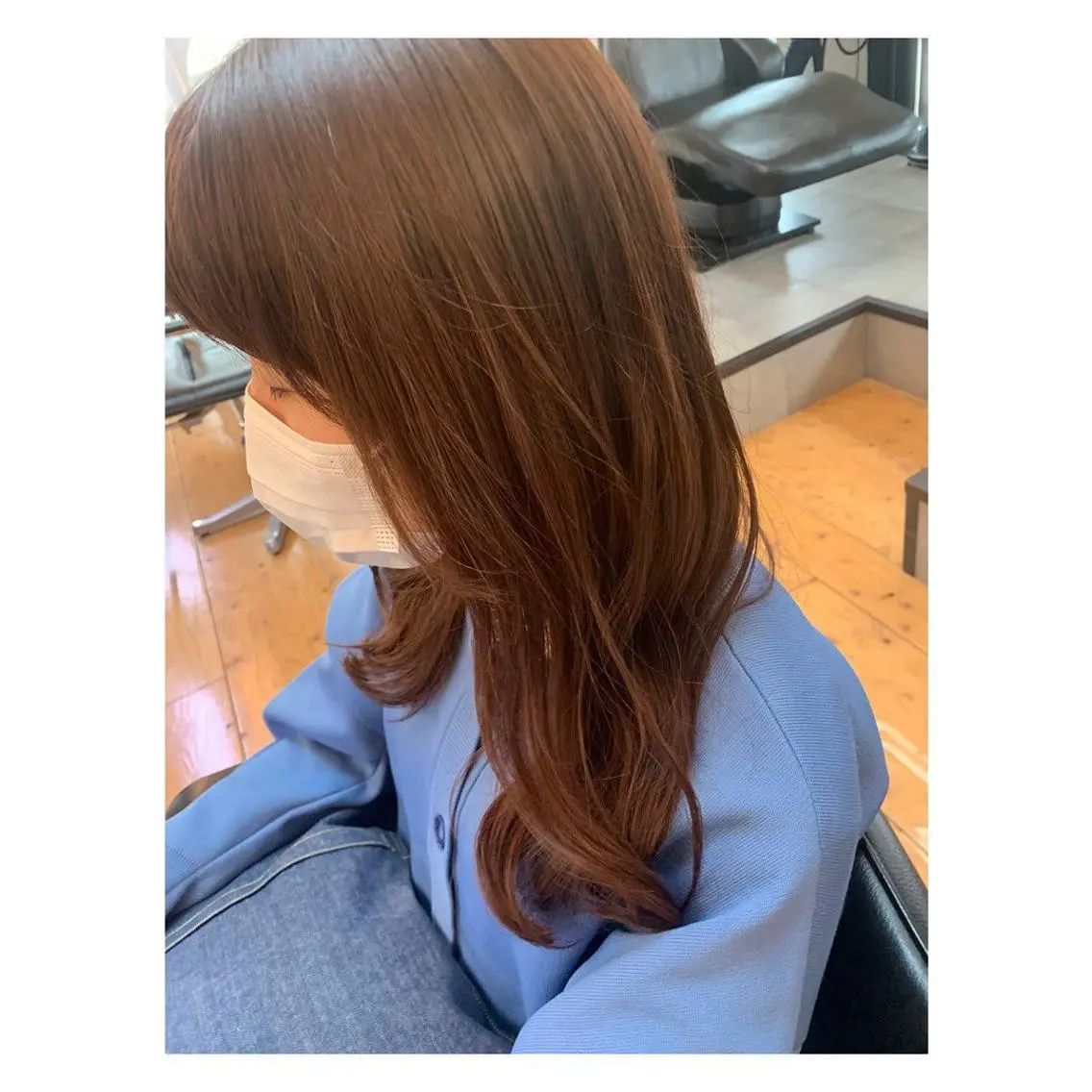 カラー オレンジ Lagom なかだのヘアスタイル
