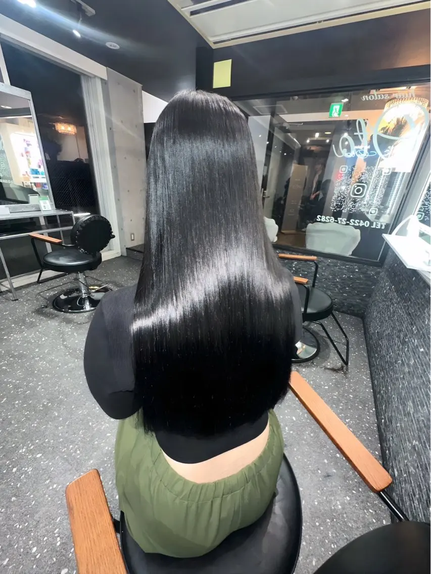 ロング カラー パーマ カット ヘアカラー 縮毛矯正 トリートメント 髪質改善⭐️縮毛矯正 中野⭐️Rinaのヘアスタイル