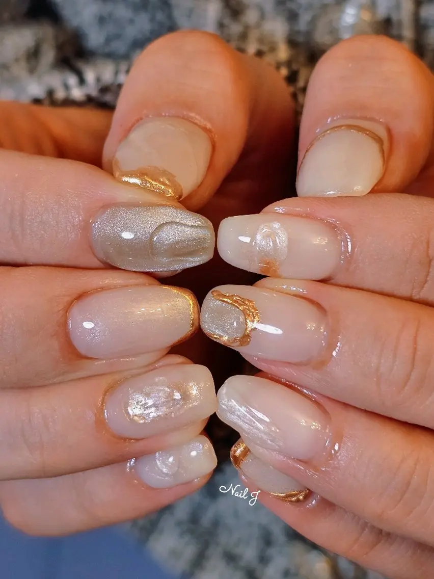 ネイル 韓国ネイル 持ち込み ニュアンスネイル ハンドネイル Nail Jのネイルデザイン