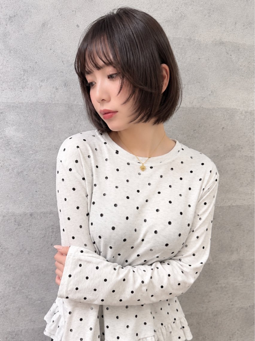 ミディアム ボブレイヤー ボブ レイヤーカット カット トリートメント Grow by NYNY 打越裕樹のヘアスタイル
