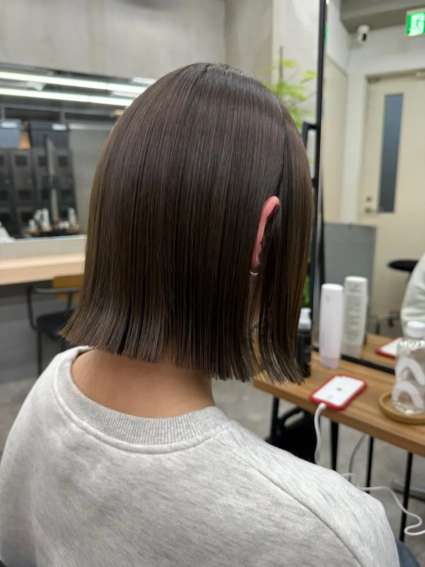 ミディアム カット ヘアカラー 髪質改善/美髪矯正/ 小顔ボブNANAのヘアスタイル
