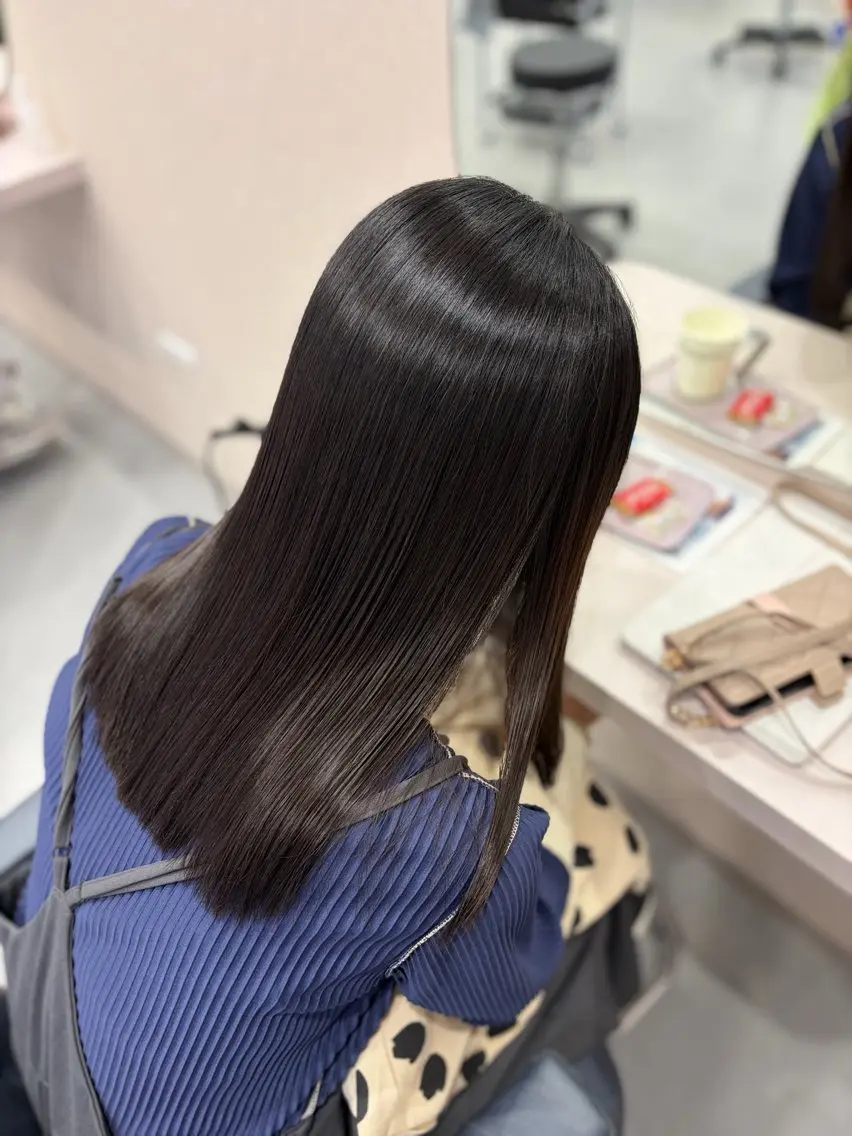 セミロング パーマ 伸ばしかけ 髪質改善 縮毛矯正 ストレートパーマ 中谷 ショウゴのヘアスタイル