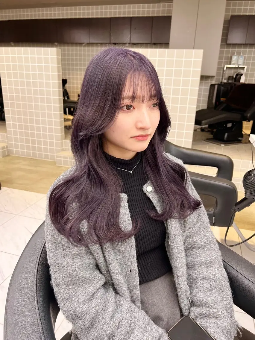 ロング カラー パーマ ヘアアレンジ メンズ キッズ 上品＆韓国風 🥀海心🥀のヘアスタイル
