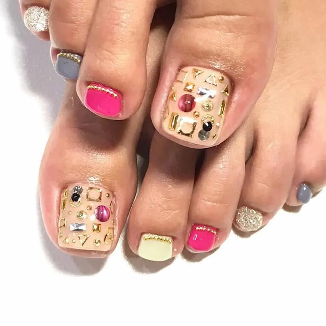 ネイル 渋谷／チップ長さ出し 👑アプレgel-xのネイルデザイン
