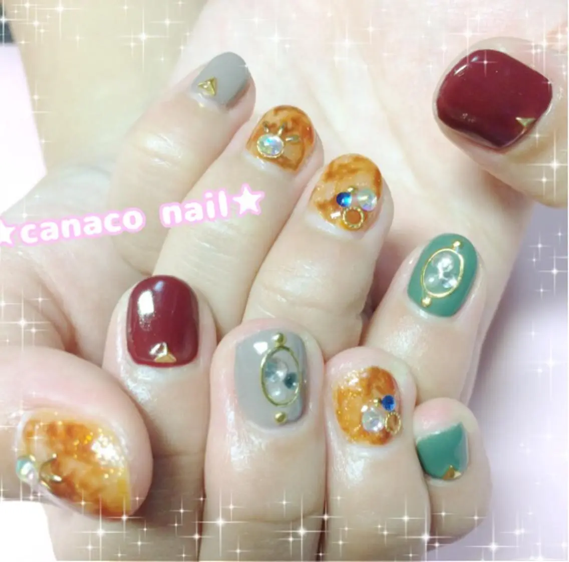 ネイル アートネイル べっ甲ネイル ベテランネイル cnc nailのネイルデザイン