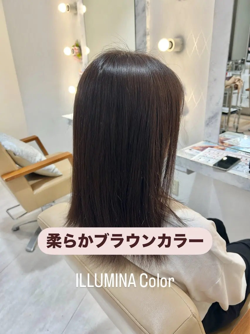 セミロング カラー ブラウンカラー 大阪梅田/レイヤー/ ハイライト/yuuのヘアスタイル