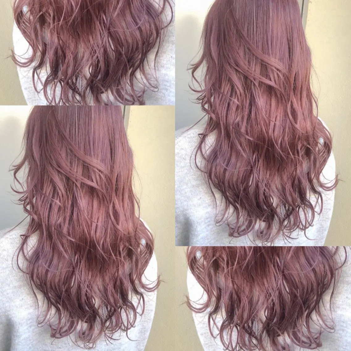 セミロング カラー 抜け感レイヤー︴ ニュアンスカラーのヘアスタイル