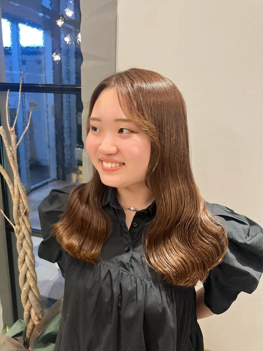 ロング カラー 顔周り/ガーリー /ヘアメ/あつはのヘアスタイル