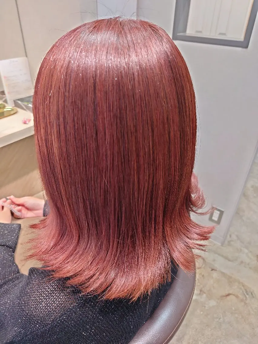 ミディアム ケアカラー ヘアカラー トリートメント 縮毛矯正✨艶髪 シノハラ✨髪質改善のヘアスタイル