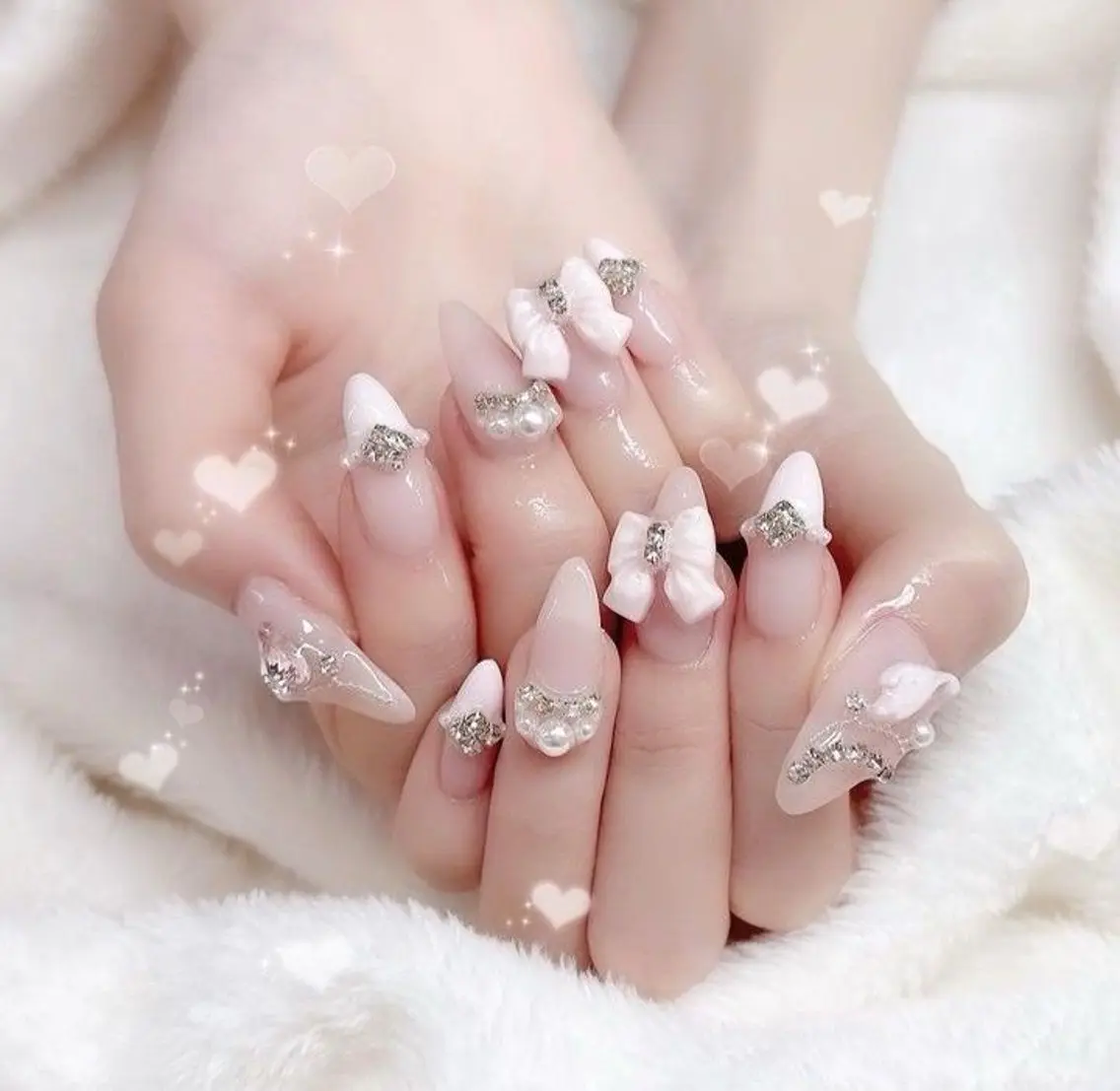 ネイル マグネットネイル ミラーネイル ピンク ネイルチップ 冬ネイル Lee Nailsのネイルデザイン